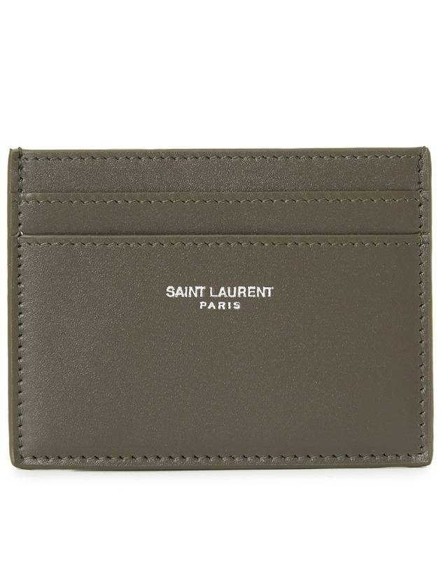 Luxury Saint Laurent Paris Leather Card Holder Light Musk