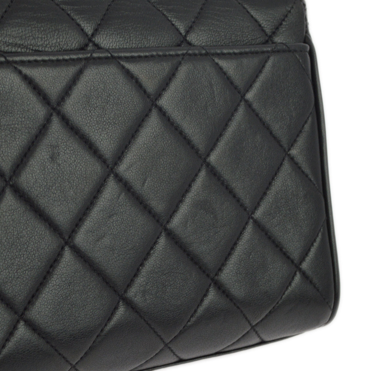 Chanel 1991-1994 Lambskin Straight Cube Flap Bag