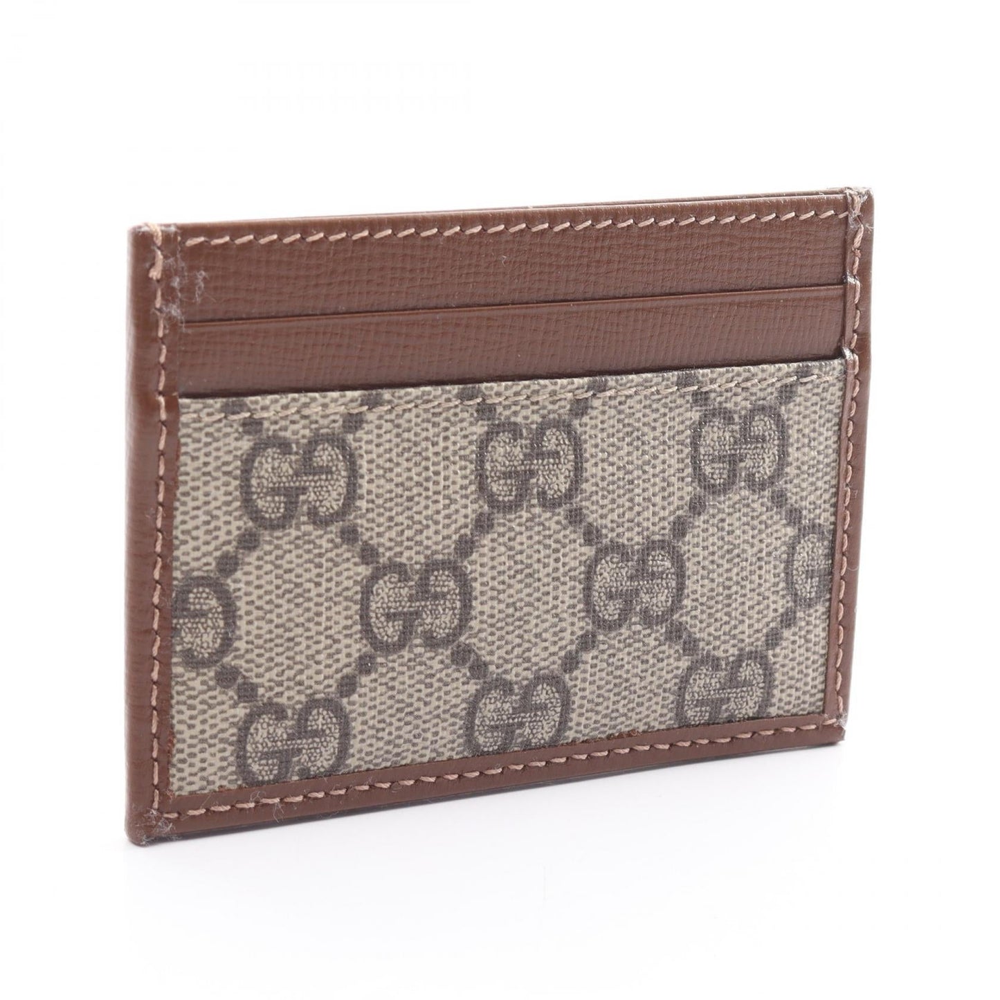 Luxury Gucci Trending 2025 Interlocking G GG Supreme Card case PVC Coated Canvas Leather Beige Brown
