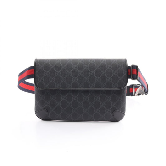 Luxury Gucci Trending 2025 GG Supreme Belt bag Body bag PVC Coated Canvas Leather Black Gray