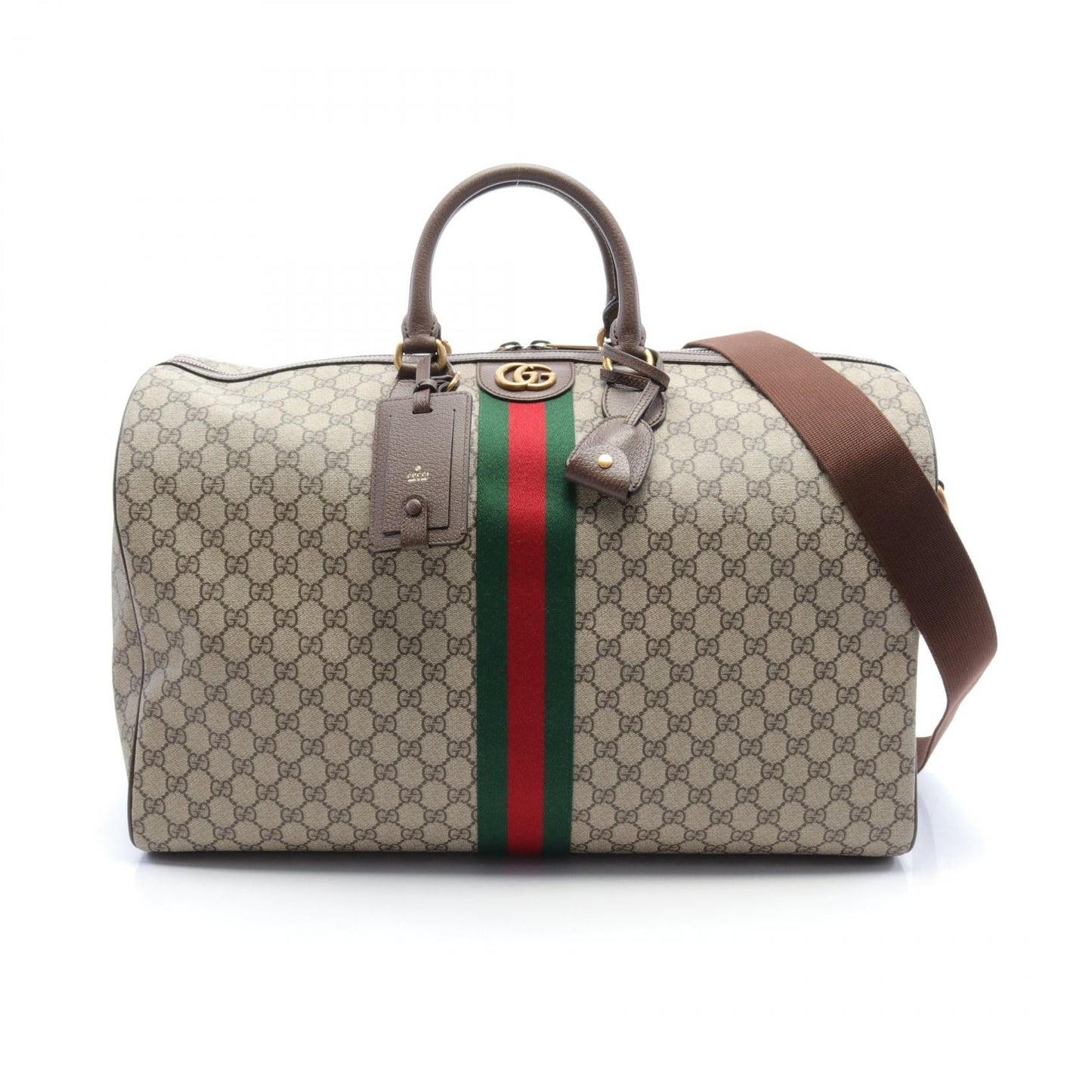 Luxury Gucci Trending 2025 GG Supreme Sherry line Boston bag PVC Coated Canvas Leather Beige Brown Multicolor