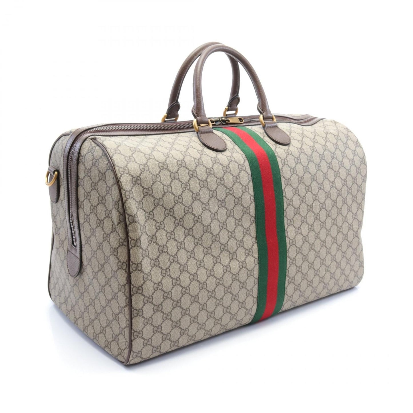 Luxury Gucci Trending 2025 GG Supreme Sherry line Boston bag PVC Coated Canvas Leather Beige Brown Multicolor