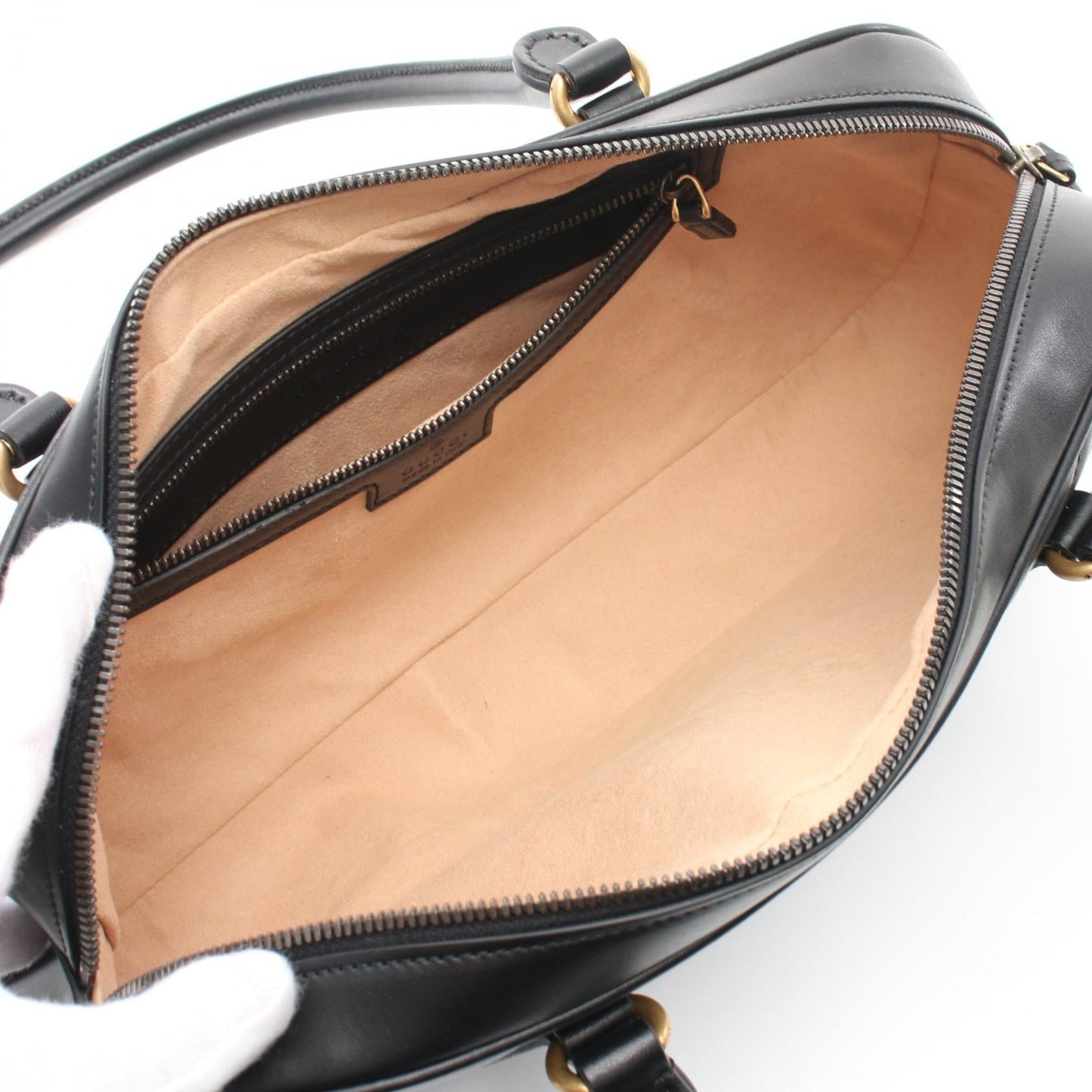 Luxury Gucci Trending 2025 GG Marmont Medium Top handle bag Handbag Tote bag Leather Black