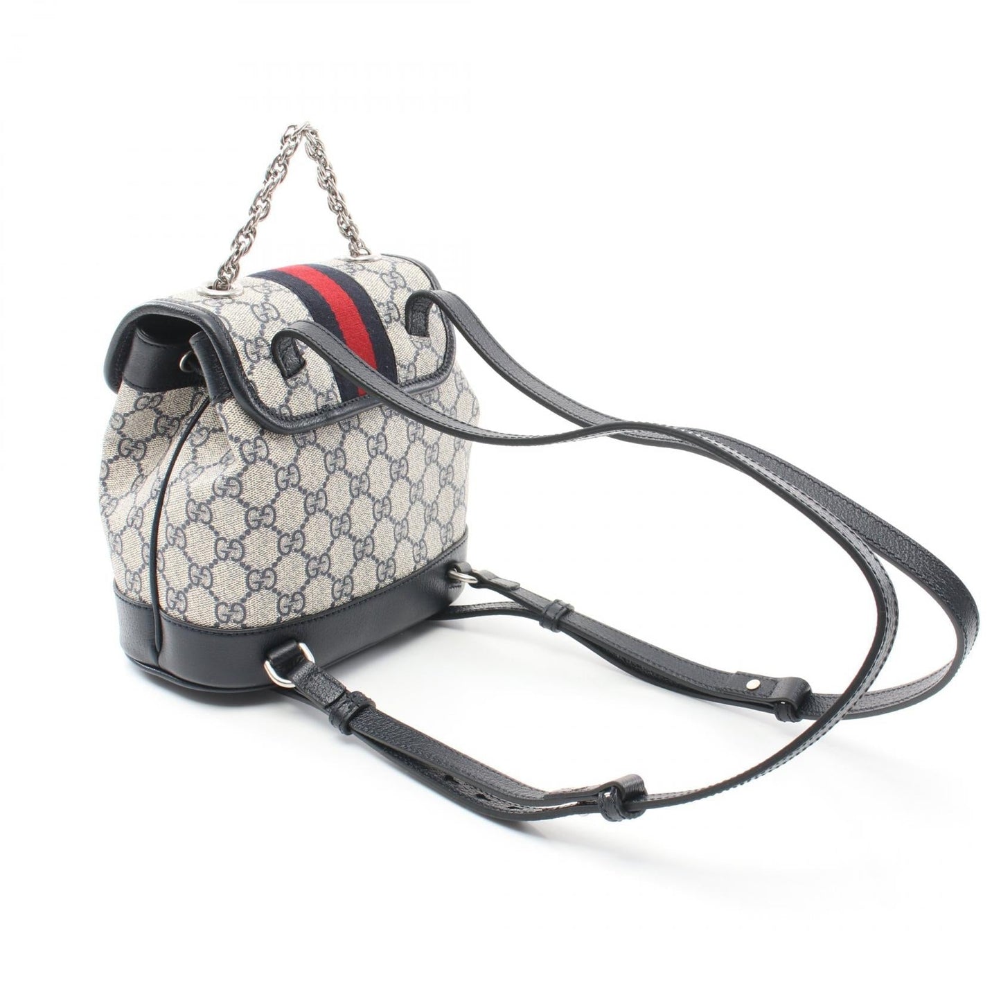 Luxury Gucci Trending 2025 Offdia Mini GG Supreme Backpack Rucksack PVC Coated Canvas Leather White Navy