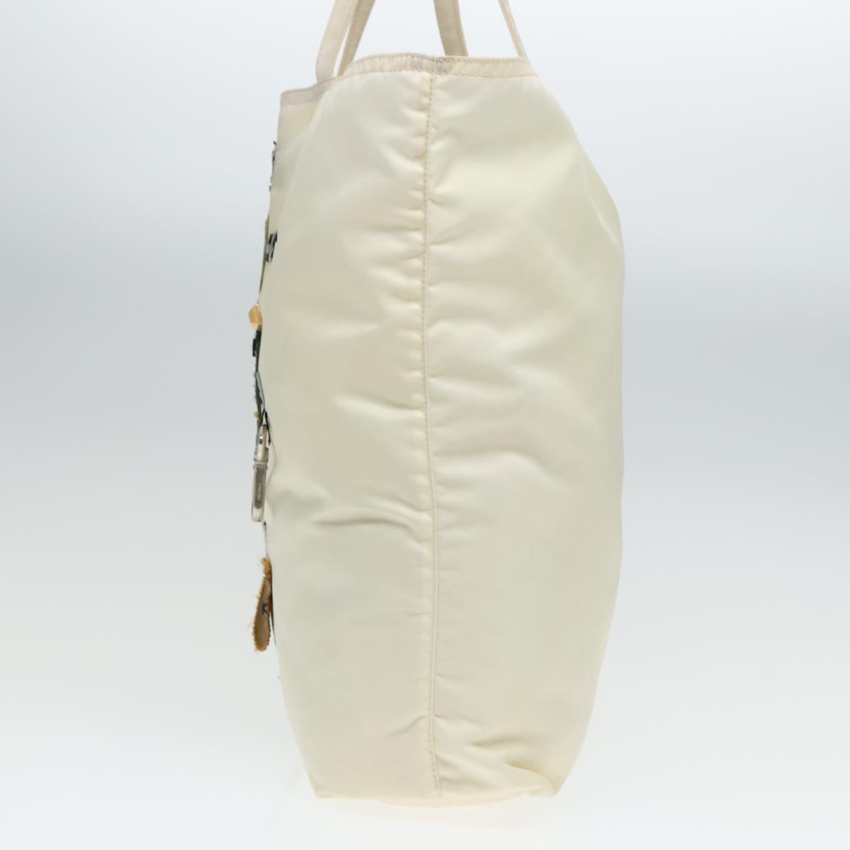 Luxury Prada Robot Tote Bag Nylon White  93014
