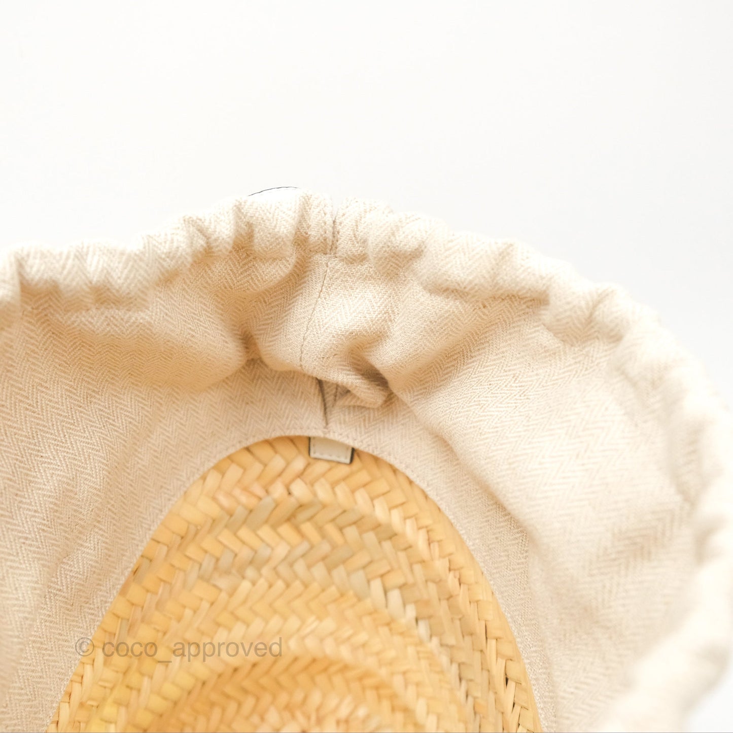 Loewe x Paula's Ibiza Anagram Woven Drawstring Bucket Bag White Natural