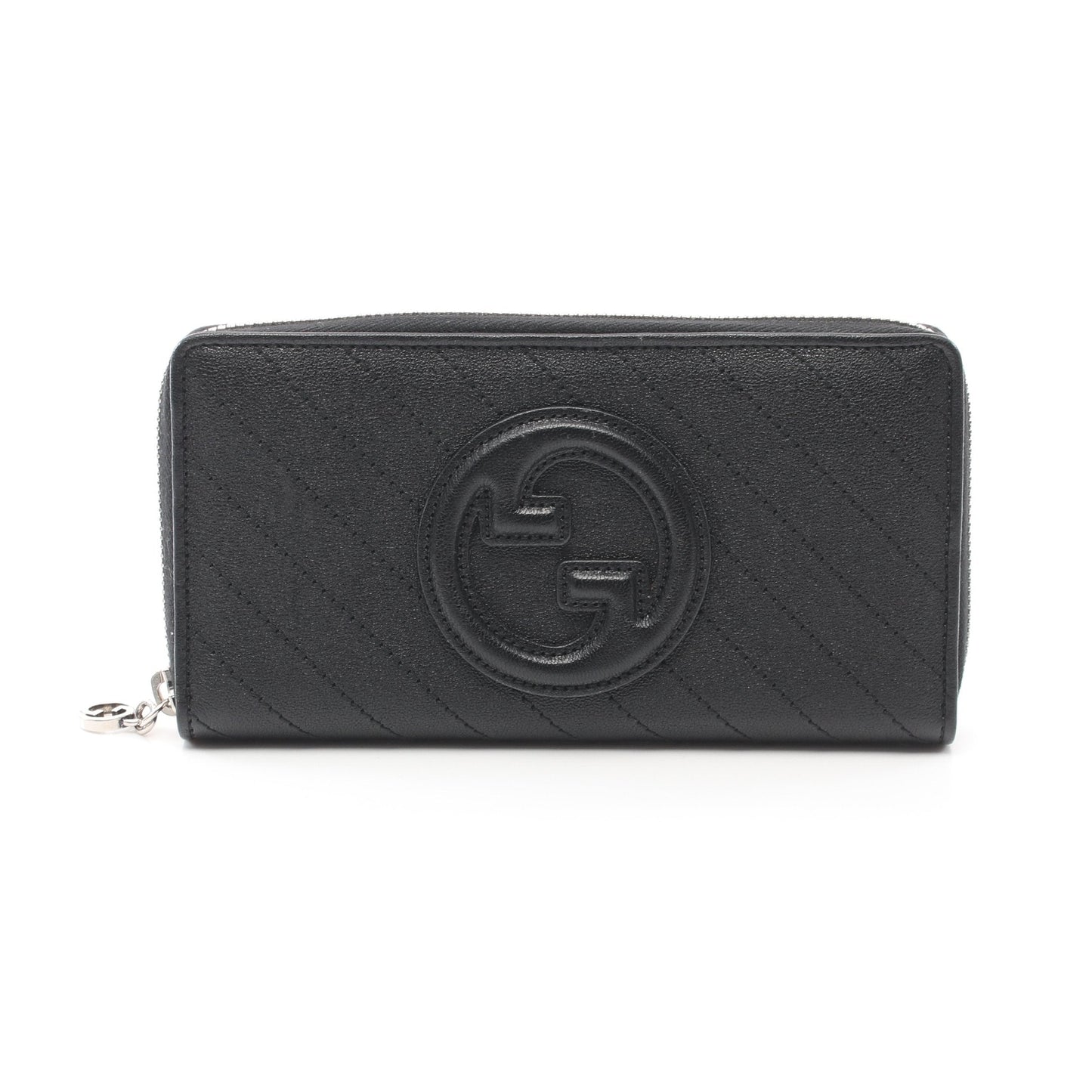 Luxury Gucci Trending 2025 Blondie Round zipper long wallet Leather Black