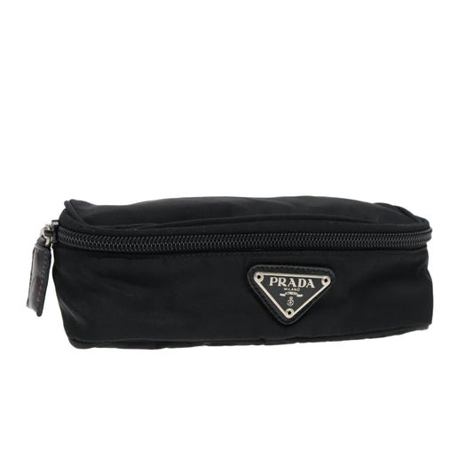 Luxury Prada Vanity Pouch Nylon Black Silver  93039