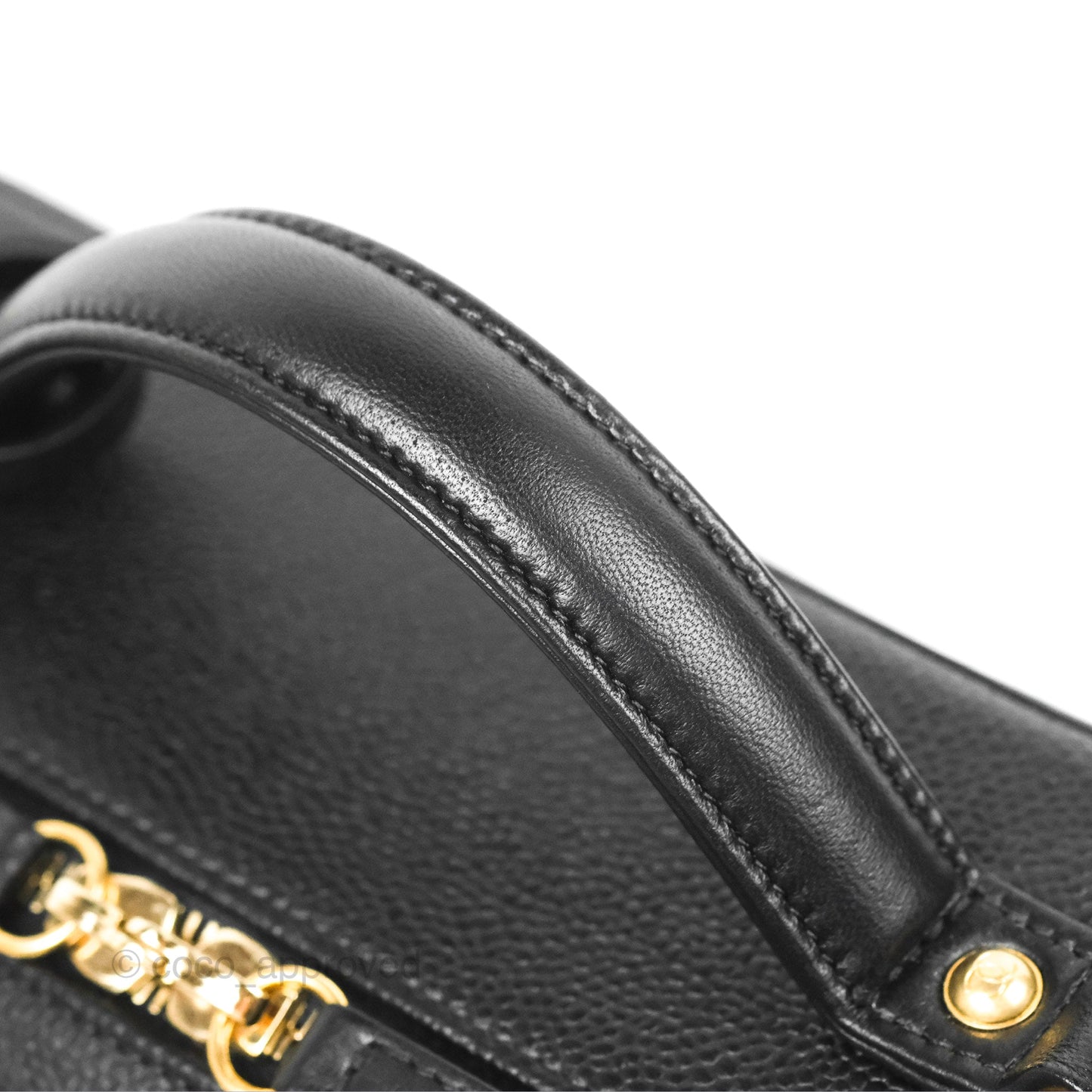 Chanel Quilted Large CC Filigree Vanity Case Black Caviar Gold Hardware