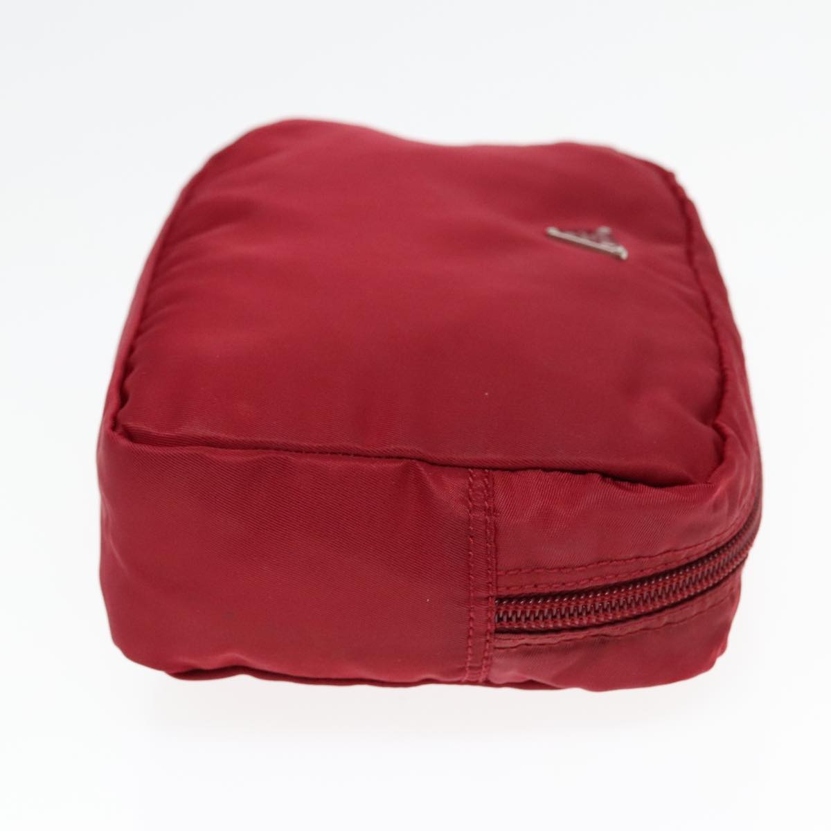 Luxury Prada Pouch Nylon Red Silver  93043
