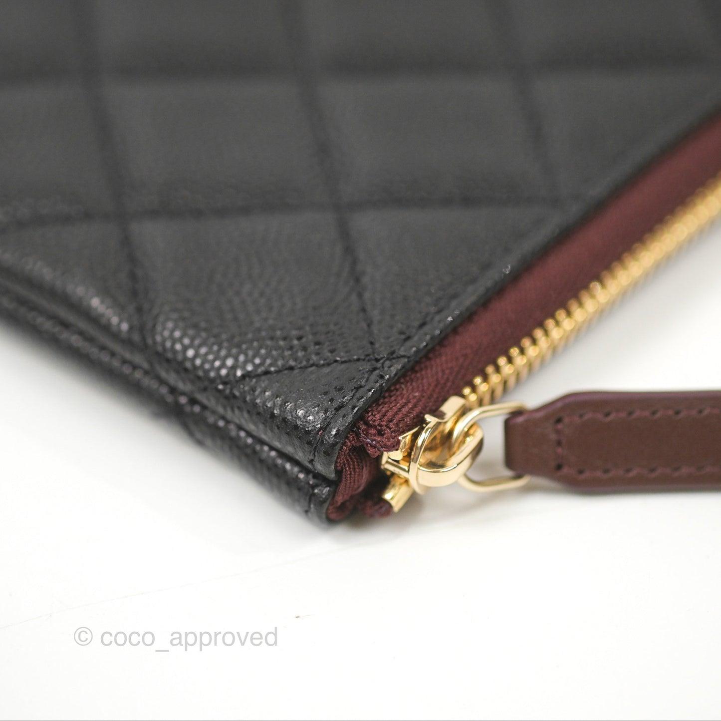 Chanel Quilted Mini O Case Black Caviar Gold Hardware