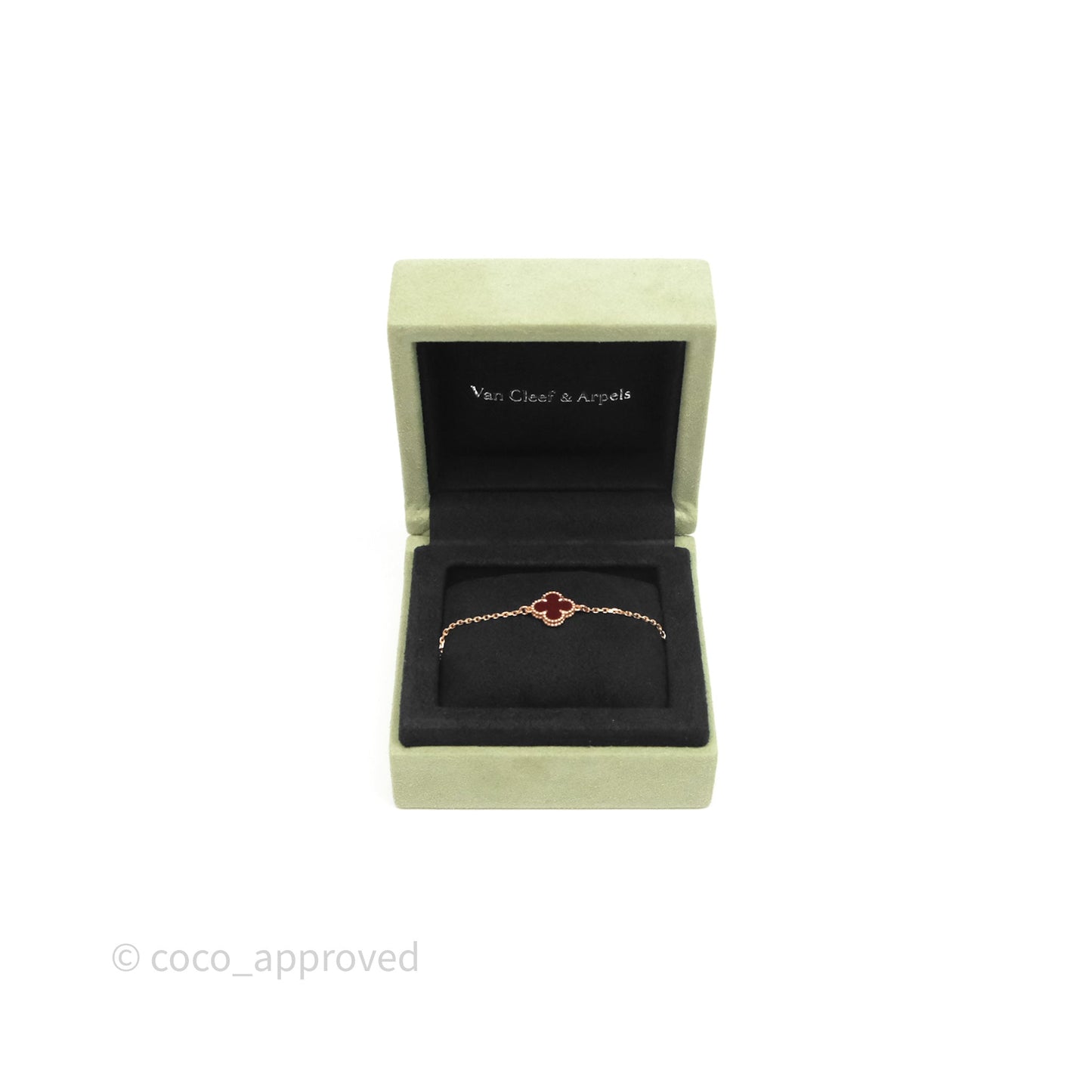 Van Cleef & Arpels Sweet Alhambra Bracelet Rose Gold Red Carnelian