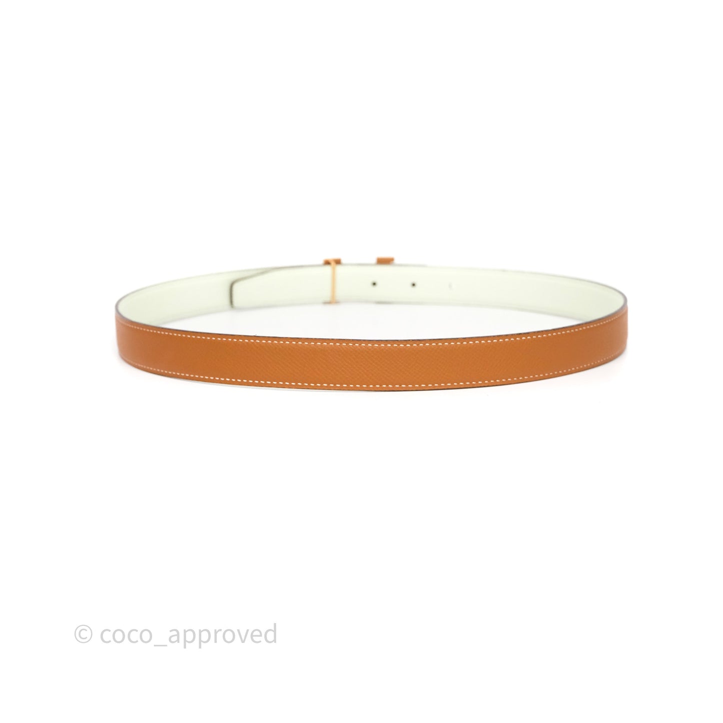 Hermès H Belt Buckle & Reversible Strap Gold/ Vert Fizz Gold Hardware