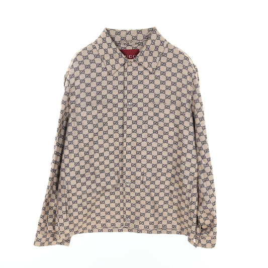 Luxury Gucci Trending 2025 GG Blouson Jacket Linen Beige Navy