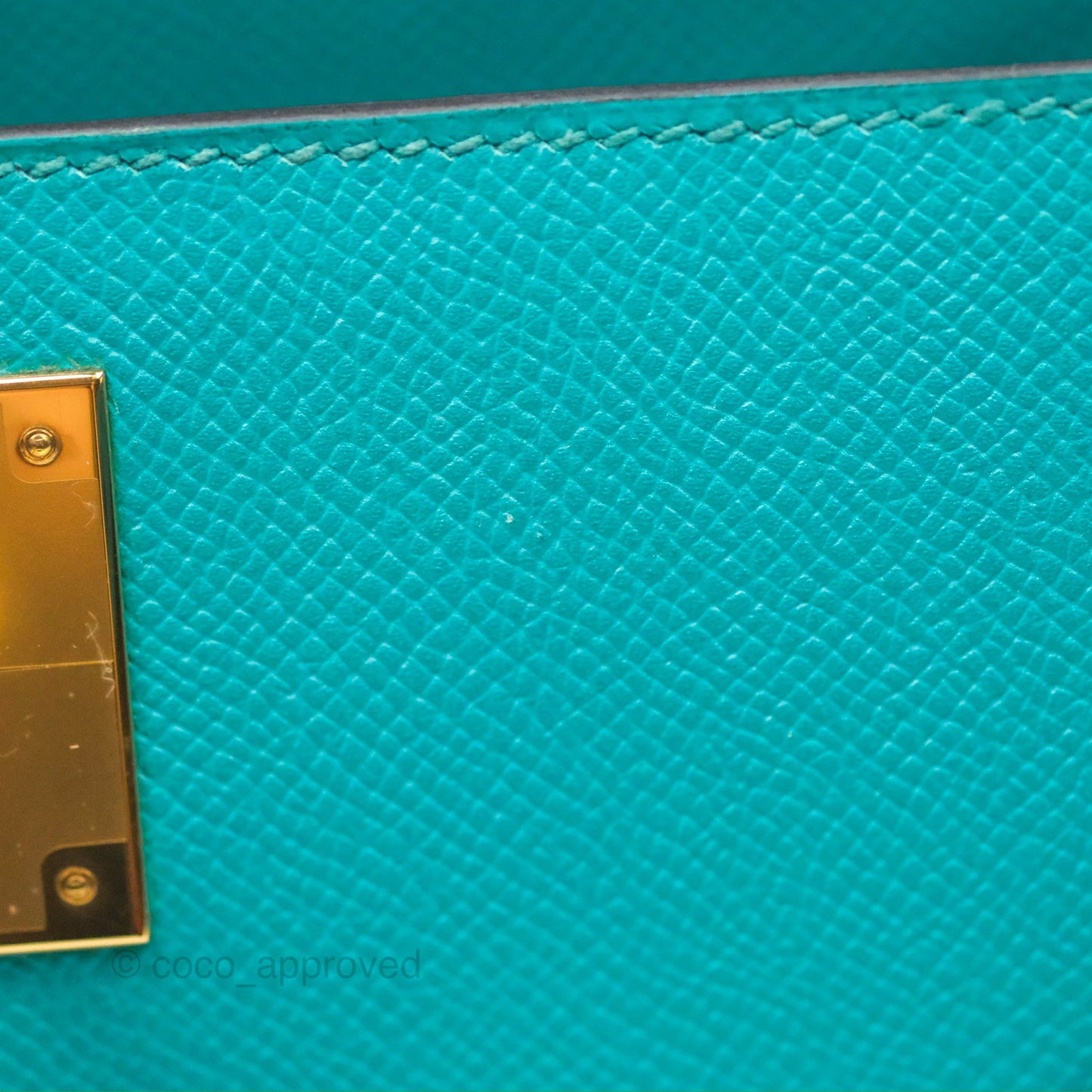 Hermès Sellier Kelly 28 Bleu Paon Epsom Gold Hardware