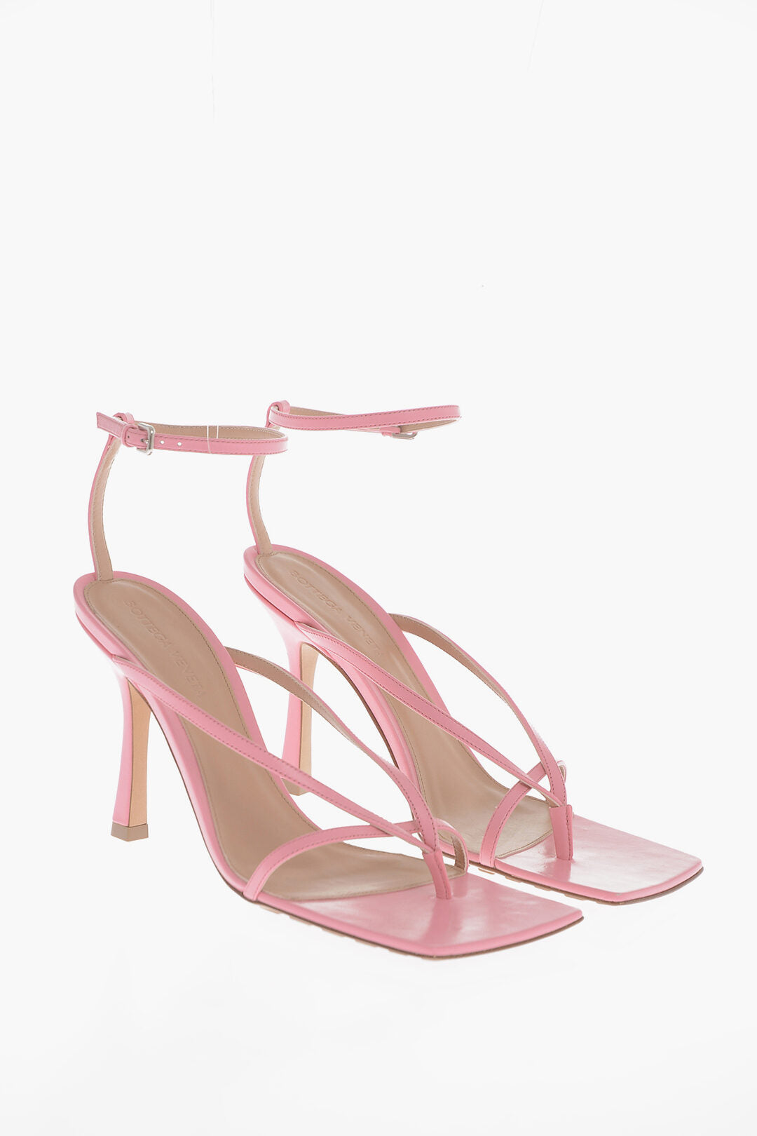 Luxury Bottega Veneta Leather Sandals With Straps 10 Cm