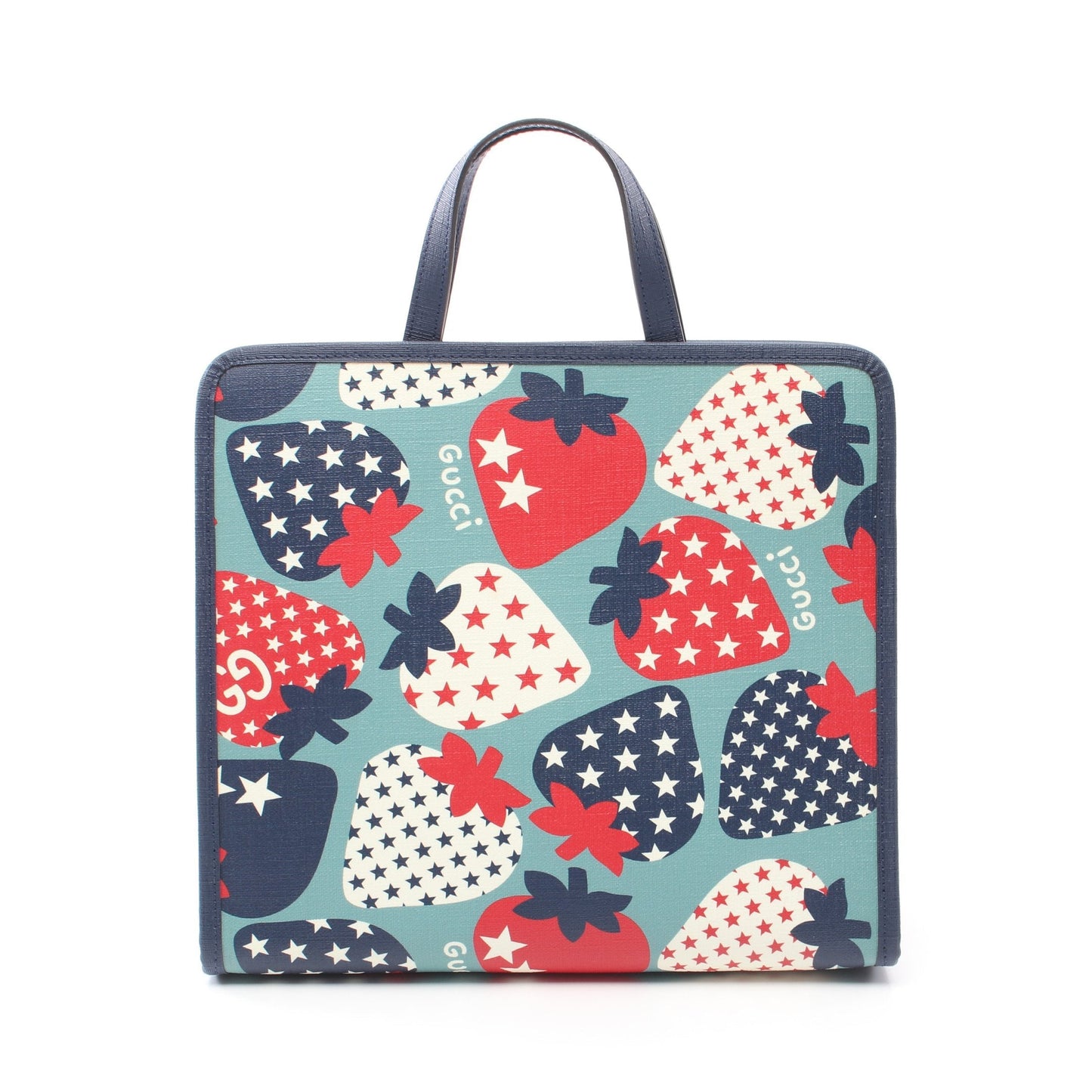Luxury Gucci Trending 2025 Children's Strawberry Handbag Tote bag PVC Leather Turquoise blue Navy Multicolor