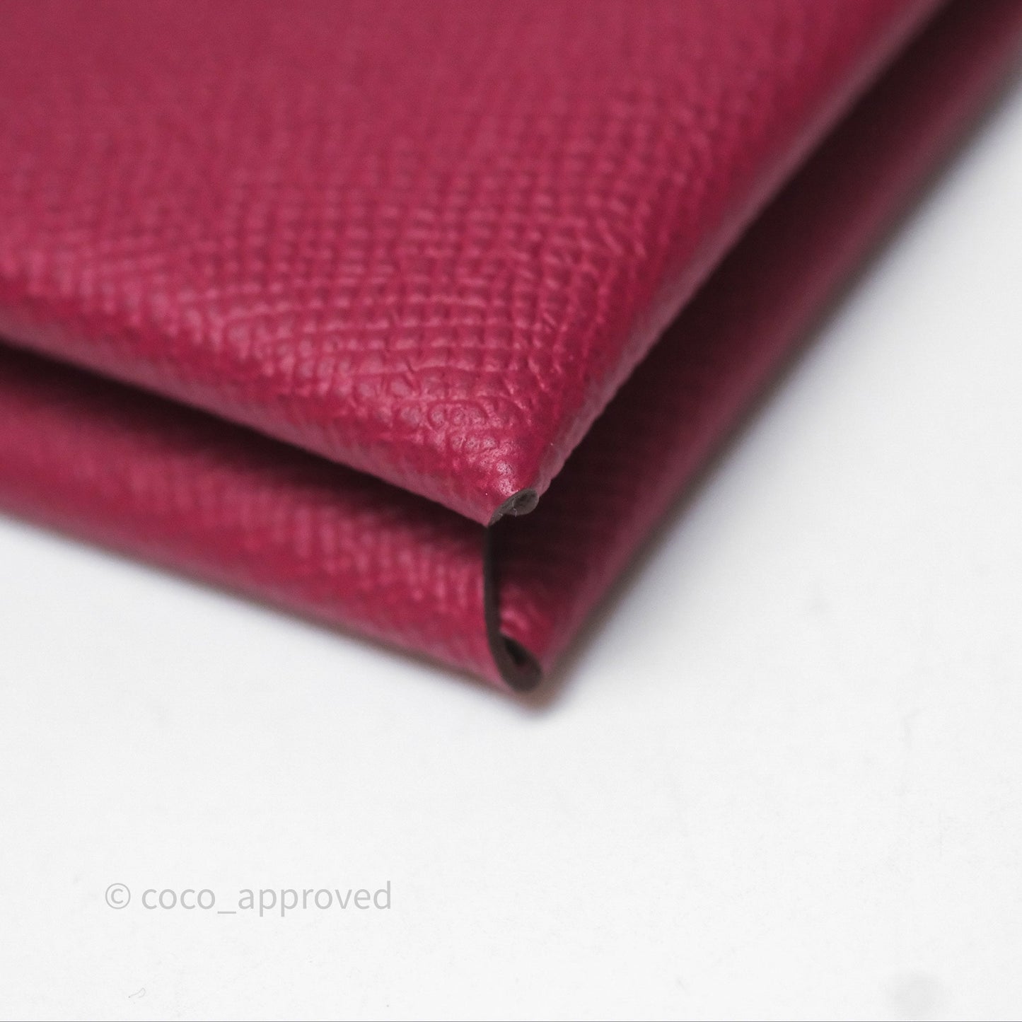 Hermès Calvi Card Holder Rouge Epsom Palladium Hardware