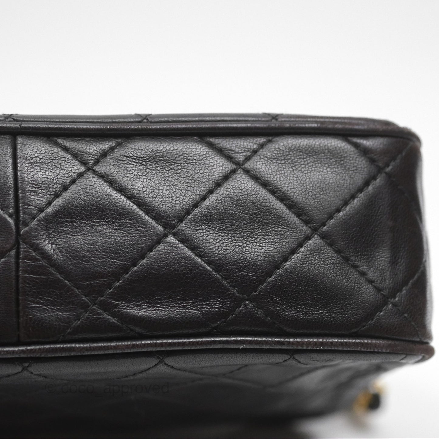 Chanel Vintage Small Camera Bag Black Lambskin Gold Hardware
