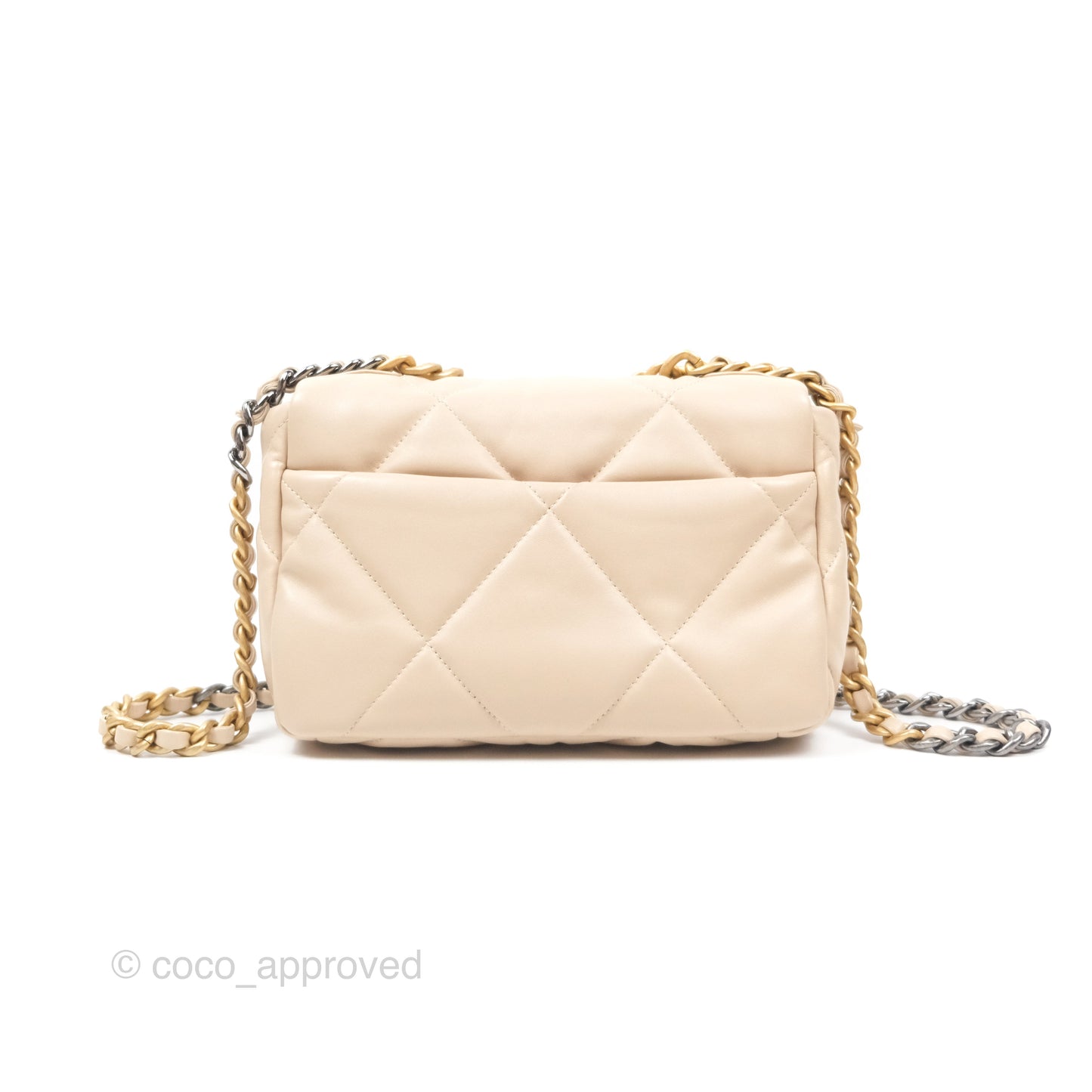 Chanel 19 Small Beige Lambskin Mixed Hardware