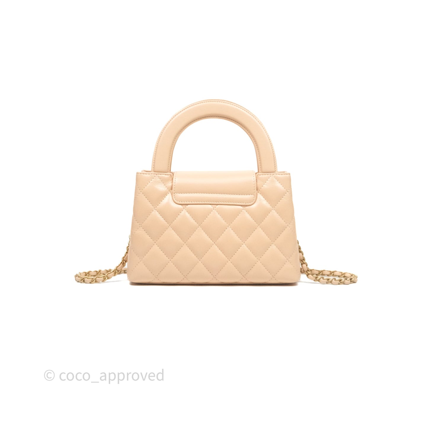Chanel Kelly Bag Quilted Light Beige Shiny Crumpled Calfskin Aged Gold Hardware
