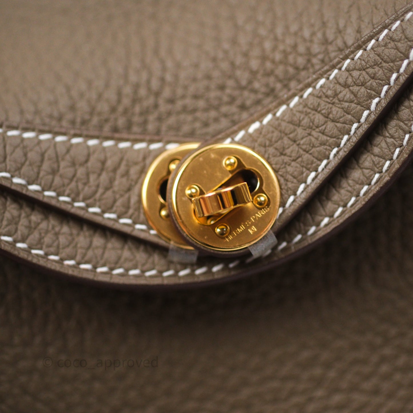 Hermès Mini Lindy 20 Etoupe 18 Clemence Gold Hardware