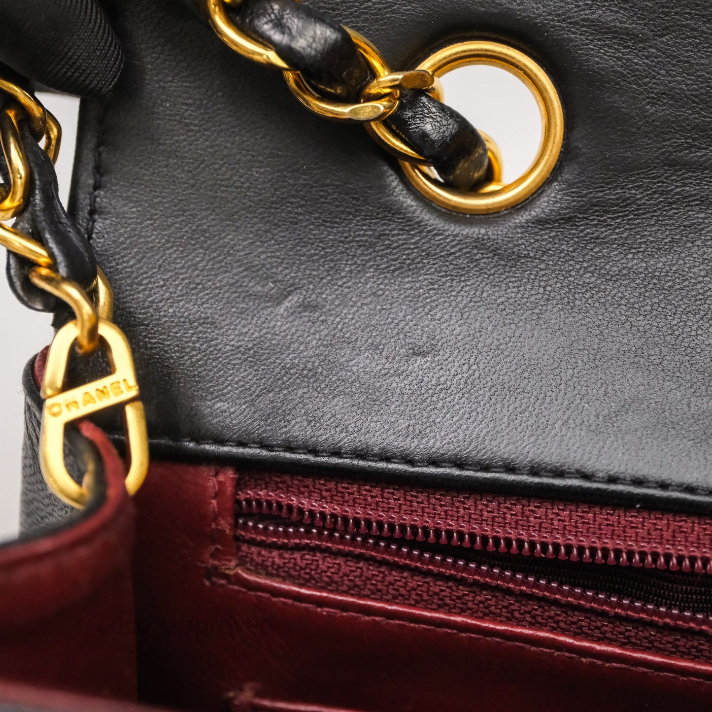 Chanel Vintage Small Classic Diana Flap Bag Black Lambskin 24K Gold Hardware