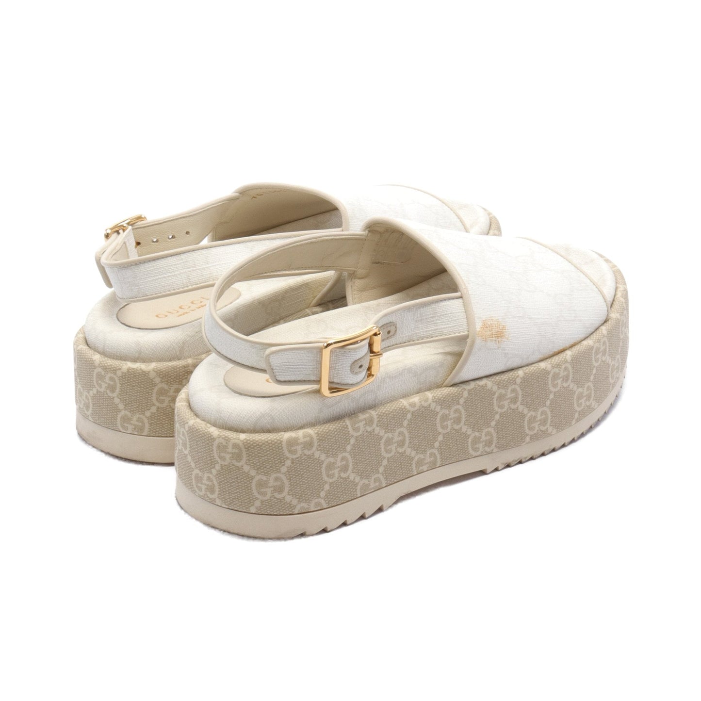 Luxury Gucci Trending 2025 GG Supreme Sandals PVC White Platform Platform