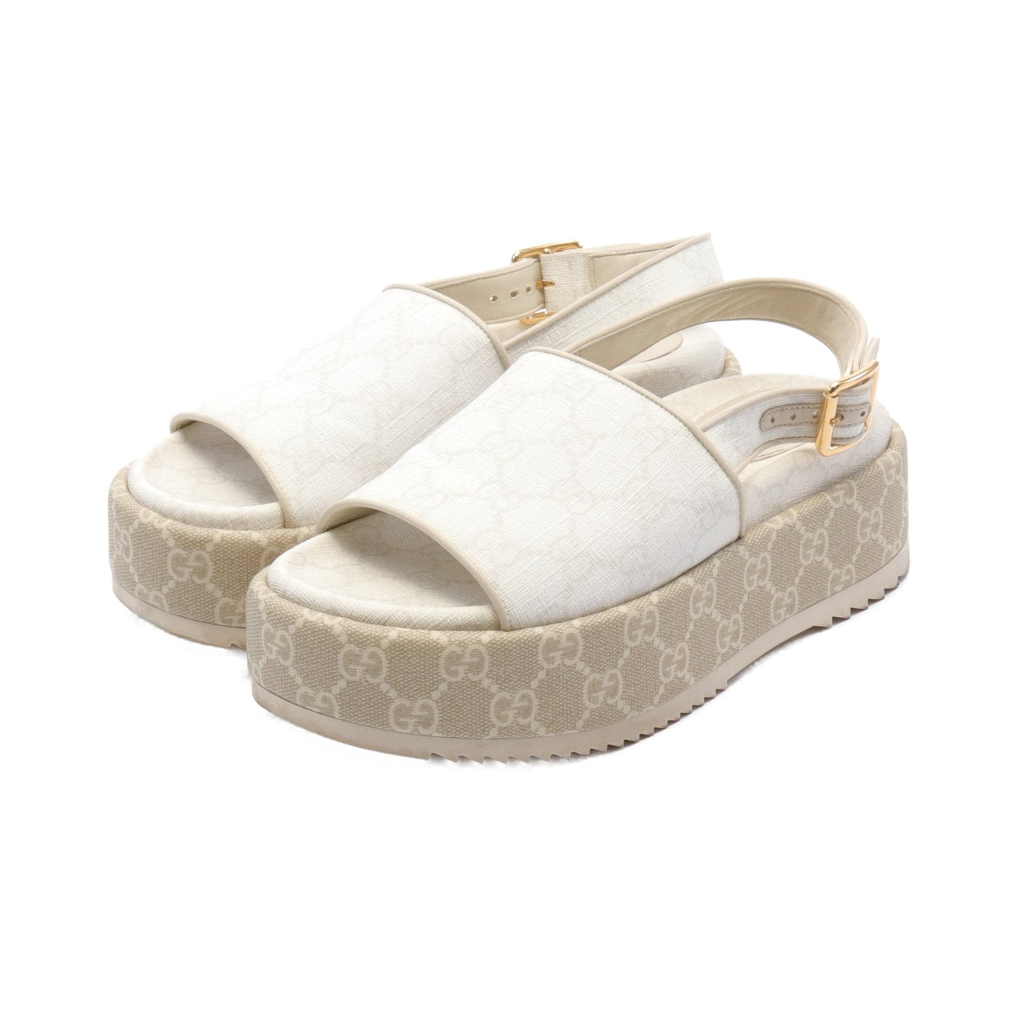 Luxury Gucci Trending 2025 GG Supreme Sandals PVC White Platform Platform