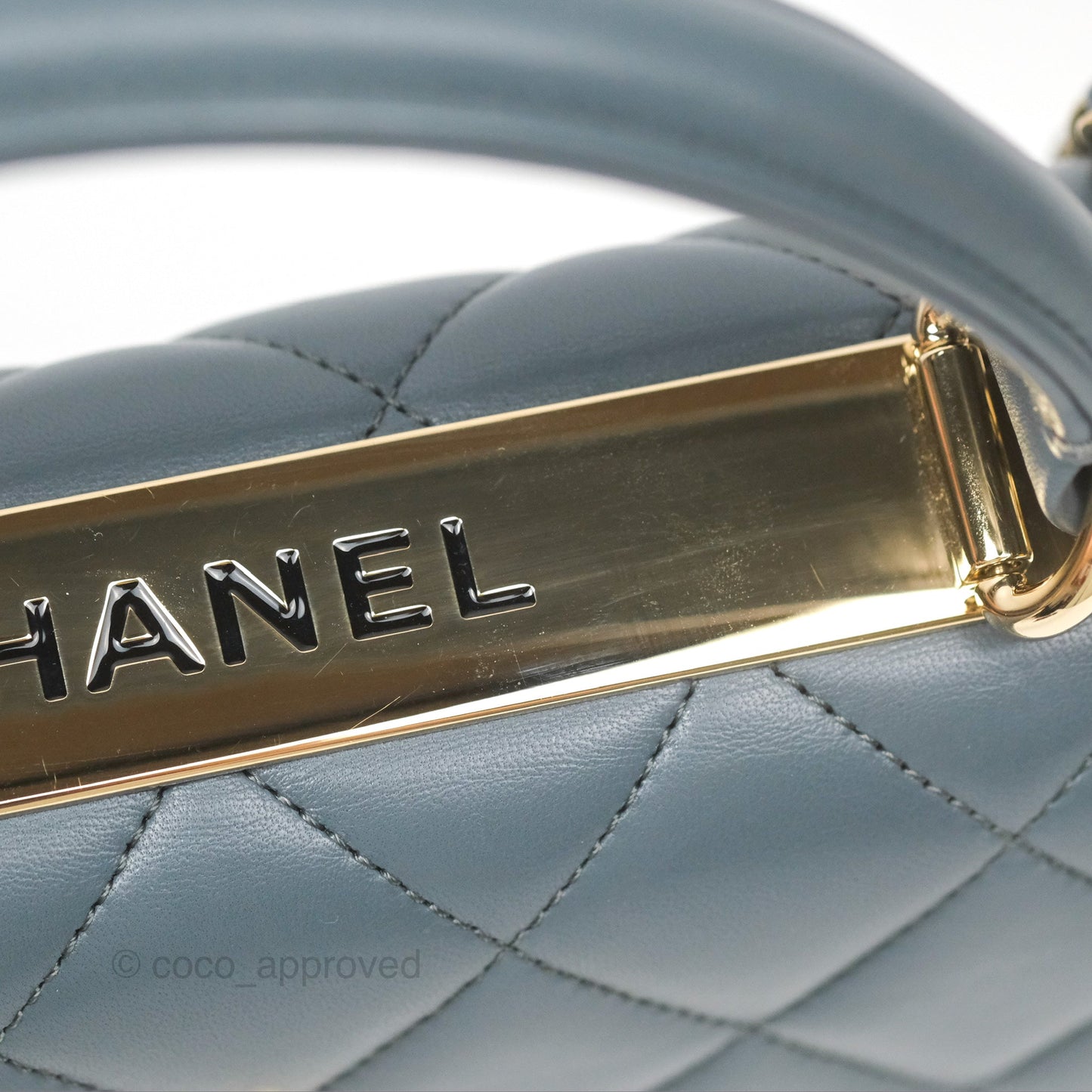 Chanel Small Trendy CC Grey Blue Lambskin Gold Hardware