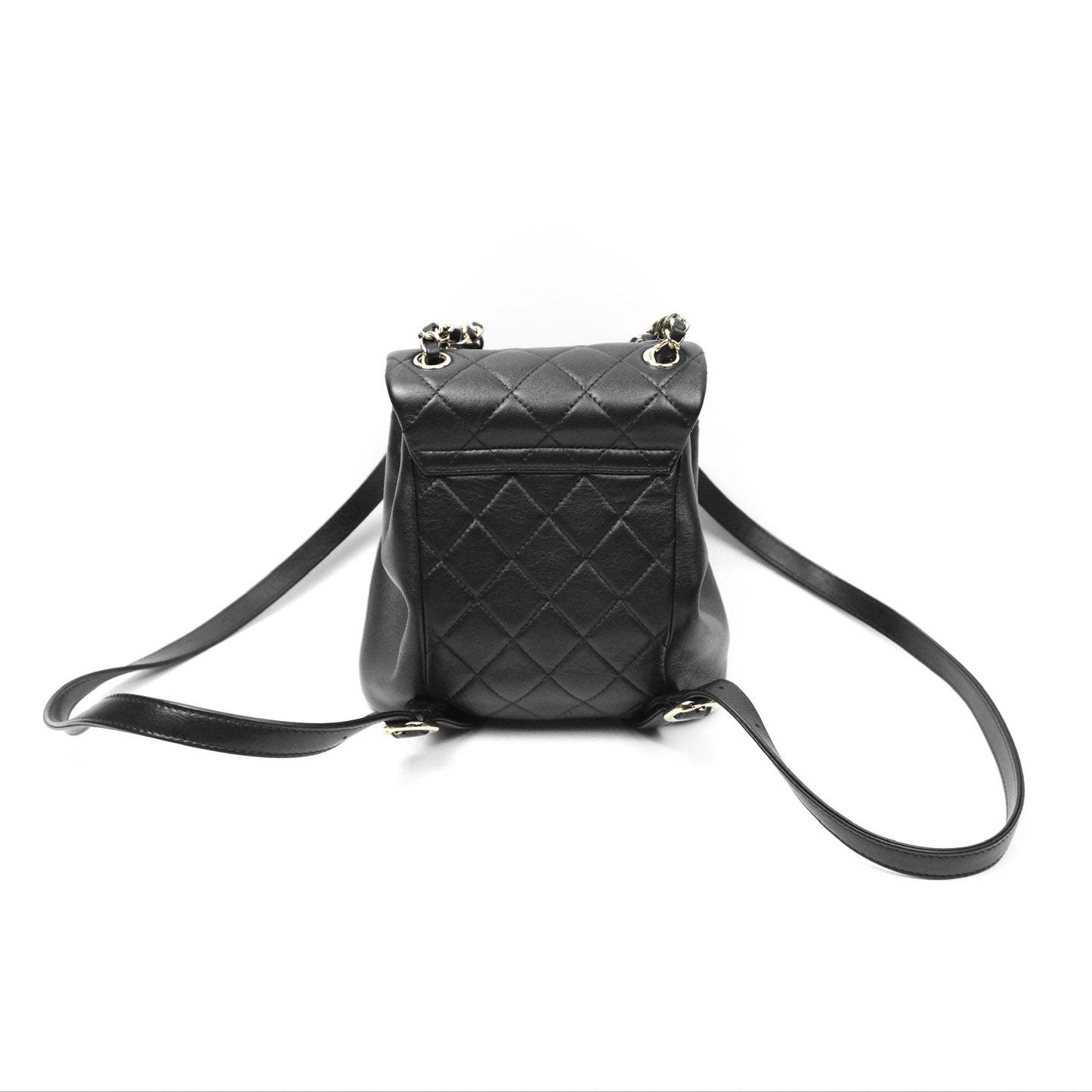 Chanel Quilted Small Duma Drawstring Backpack Black Calfskin