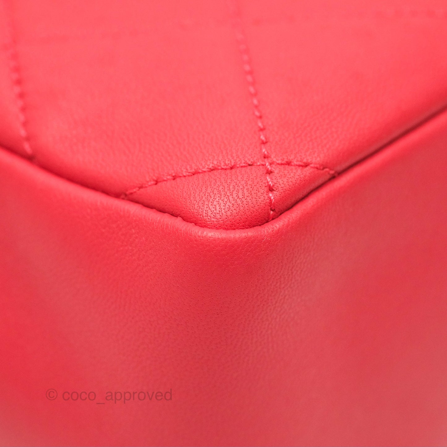 Chanel Quilted Resin Bi-Color Chain Flap Bag Dark Pink Lambskin