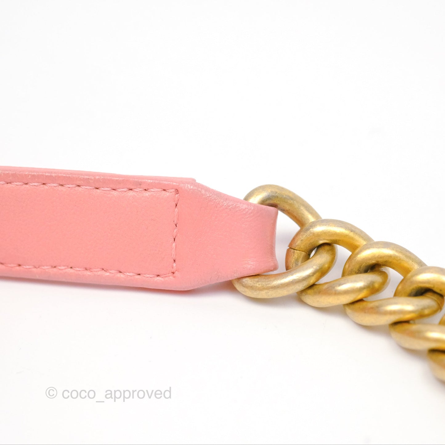 Chanel Small Boy Chevron Fabric Braided Pink Aged Gold Hardware
