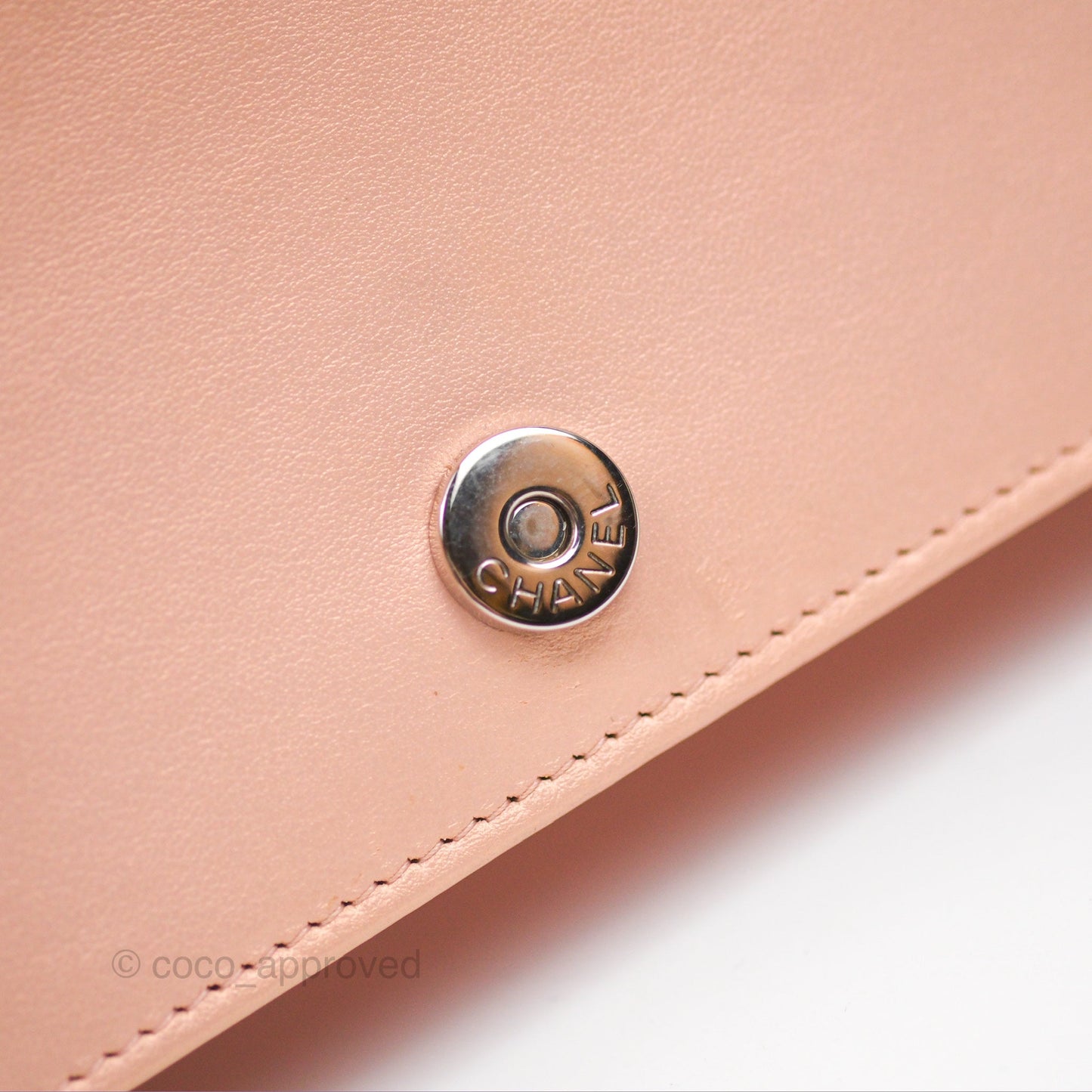 Chanel Mademoiselle Wallet On Chain WOC Chevron Iridescent Pink Caviar Silver Hardware