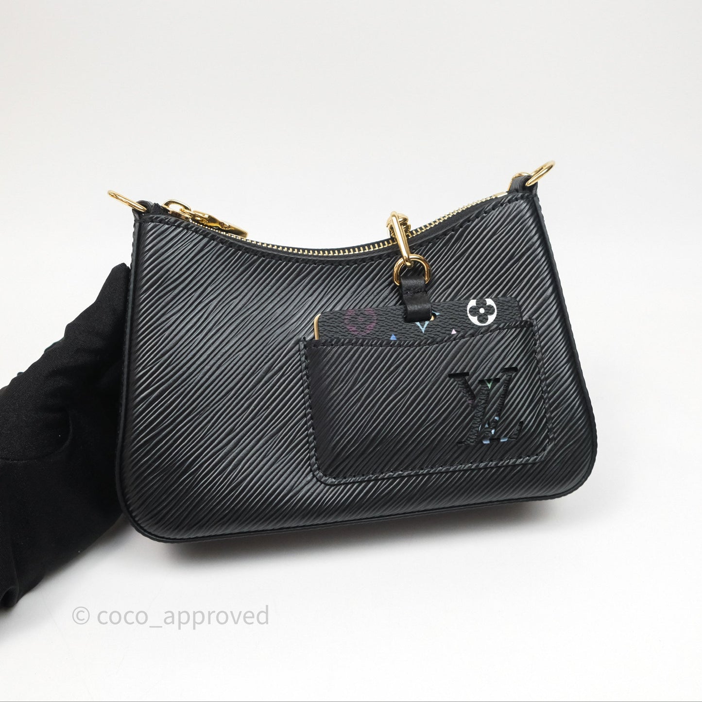 Louis Vuitton TM Epi Marellini Bag Monogram Black Gold Hardware