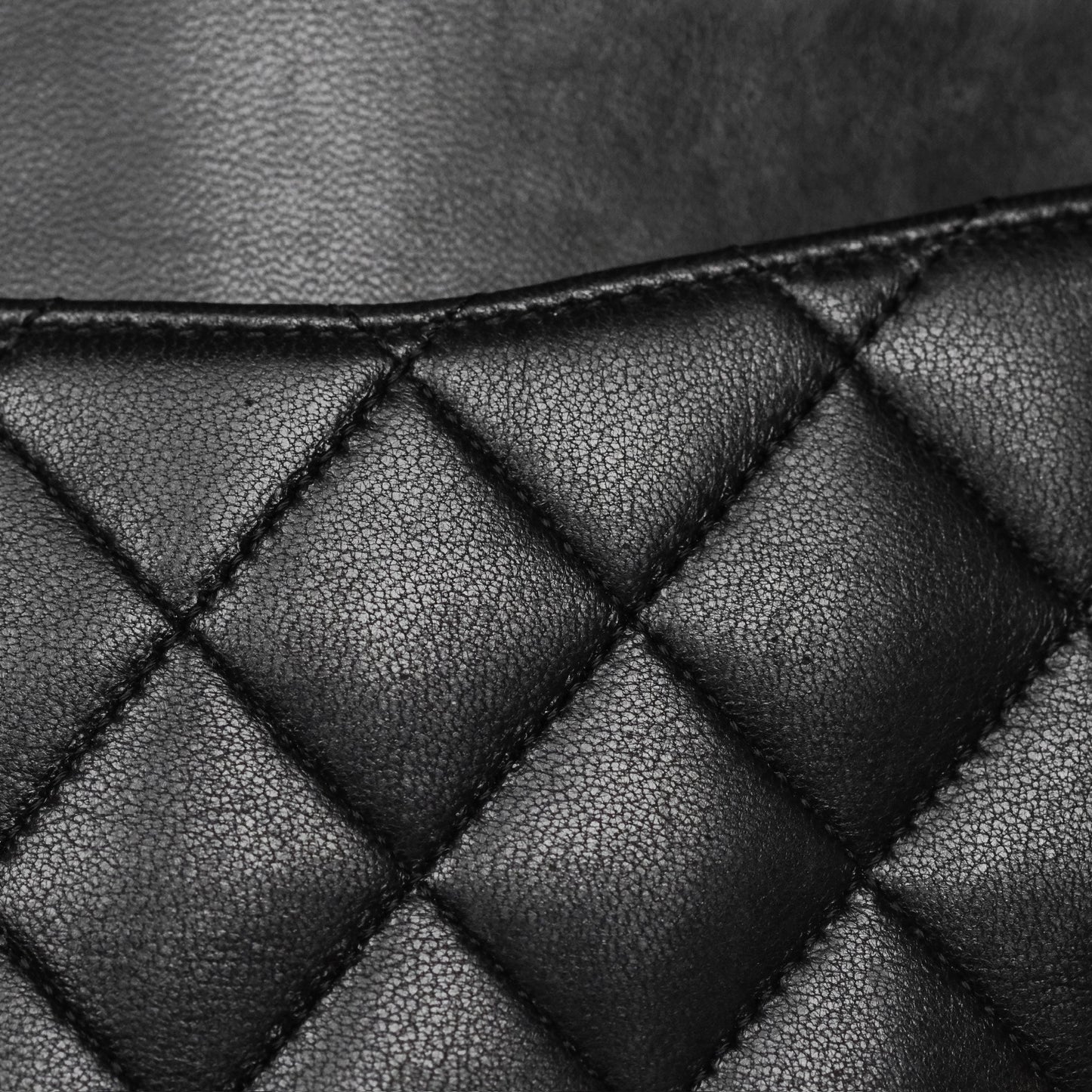 Chanel Classic M/L Medium Flap Quilted Black Lambskin Gold Hardware