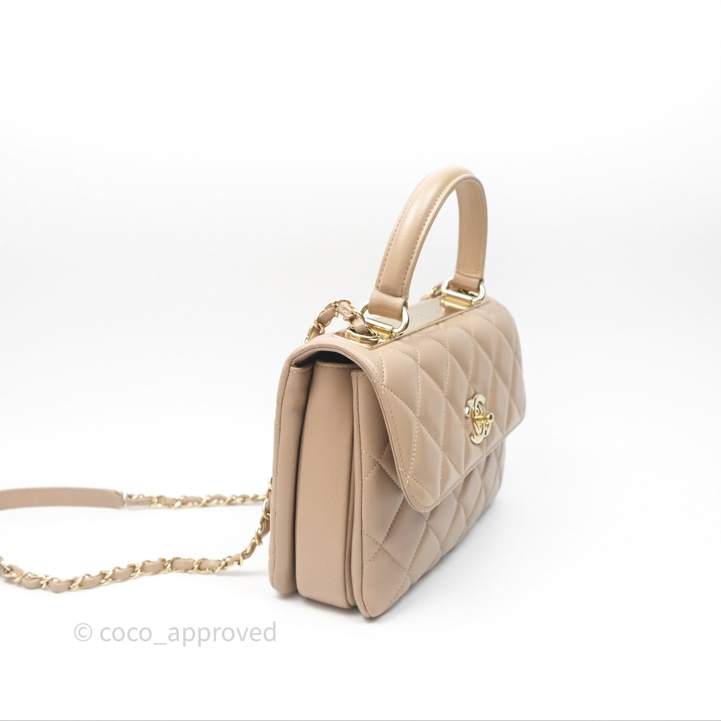 Chanel Small Trendy CC Beige Lambskin Gold Hardware