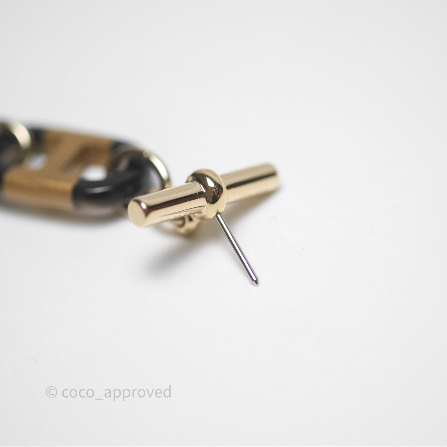 Hermès Sur Mer Earrings Small Model Black/ Gold Tone