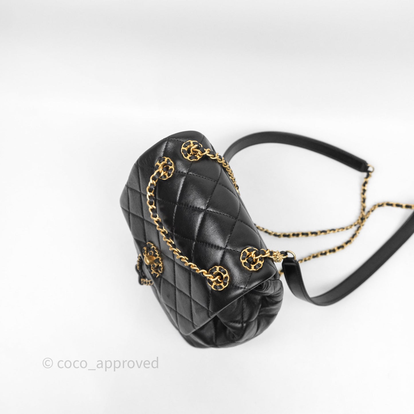 Chanel Backpack Black Calfskin Aged Gold Hardware