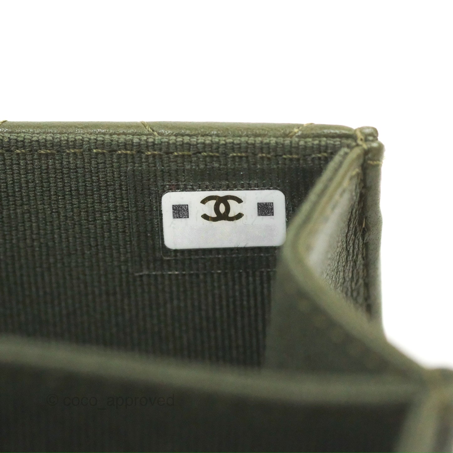 Chanel Top Handle Clutch With Chain Army Green Lambskin Aged Gold Hardware