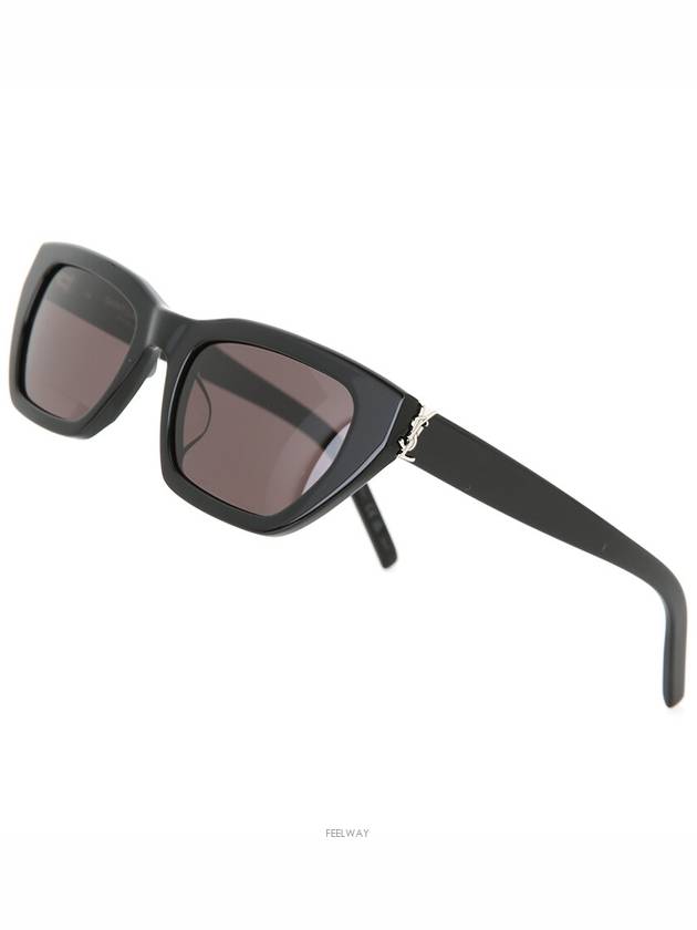 Luxury Saint Laurent Cat eye sunglasses SLM127 F black silver YSL logo
