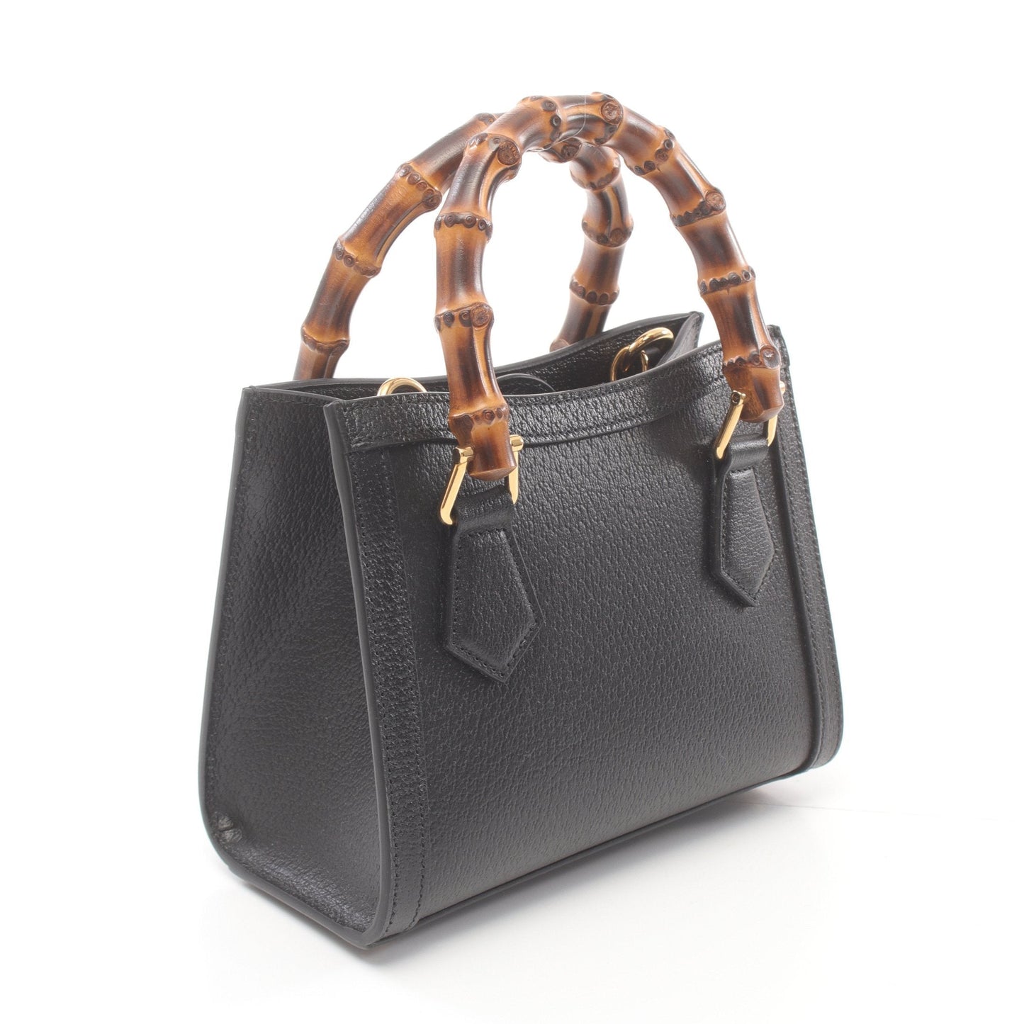 Luxury Gucci Trending 2025 Diana Mini Bamboo Handbag Tote bag Leather Black