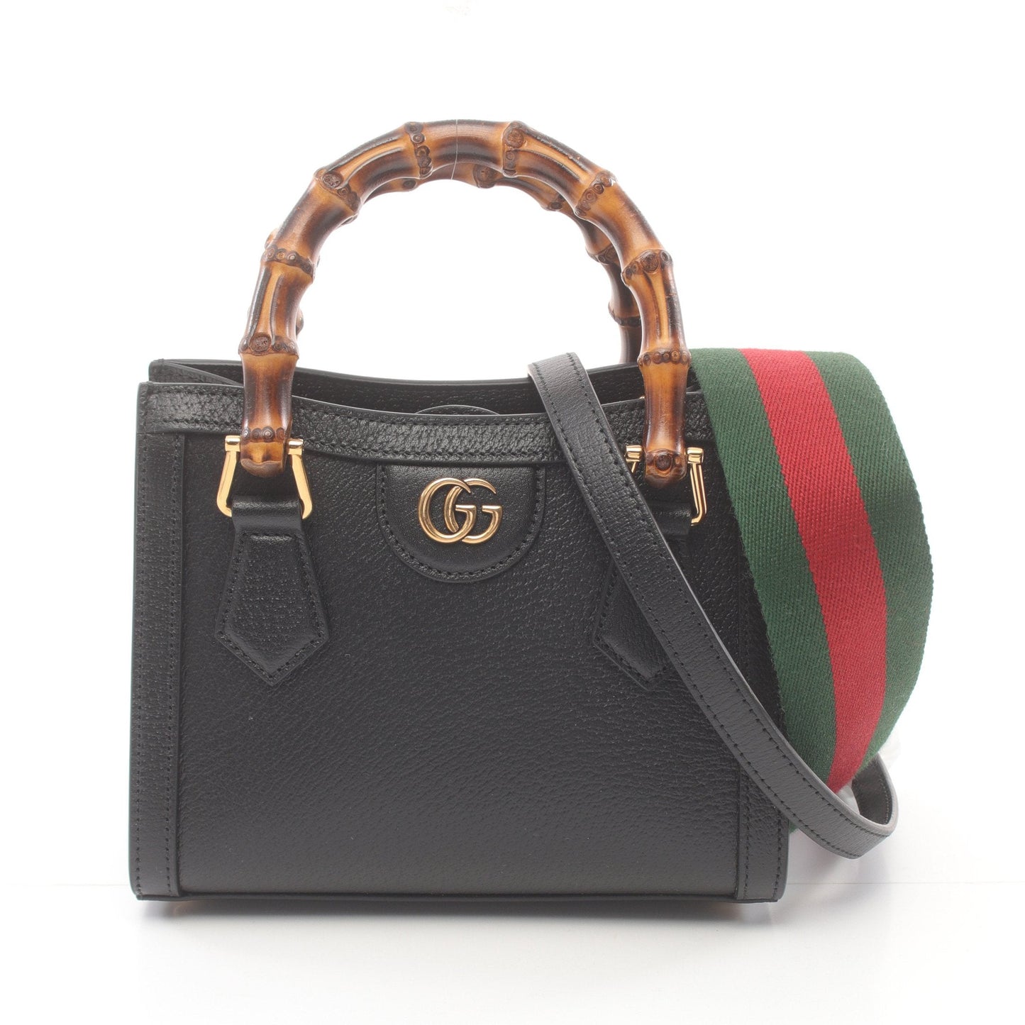 Luxury Gucci Trending 2025 Diana Mini Bamboo Handbag Tote bag Leather Black