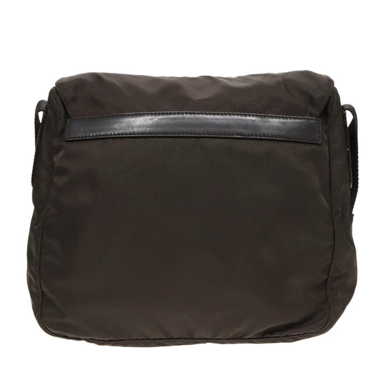 Luxury Prada Shoulder Bag Nylon Khaki Silver  93212