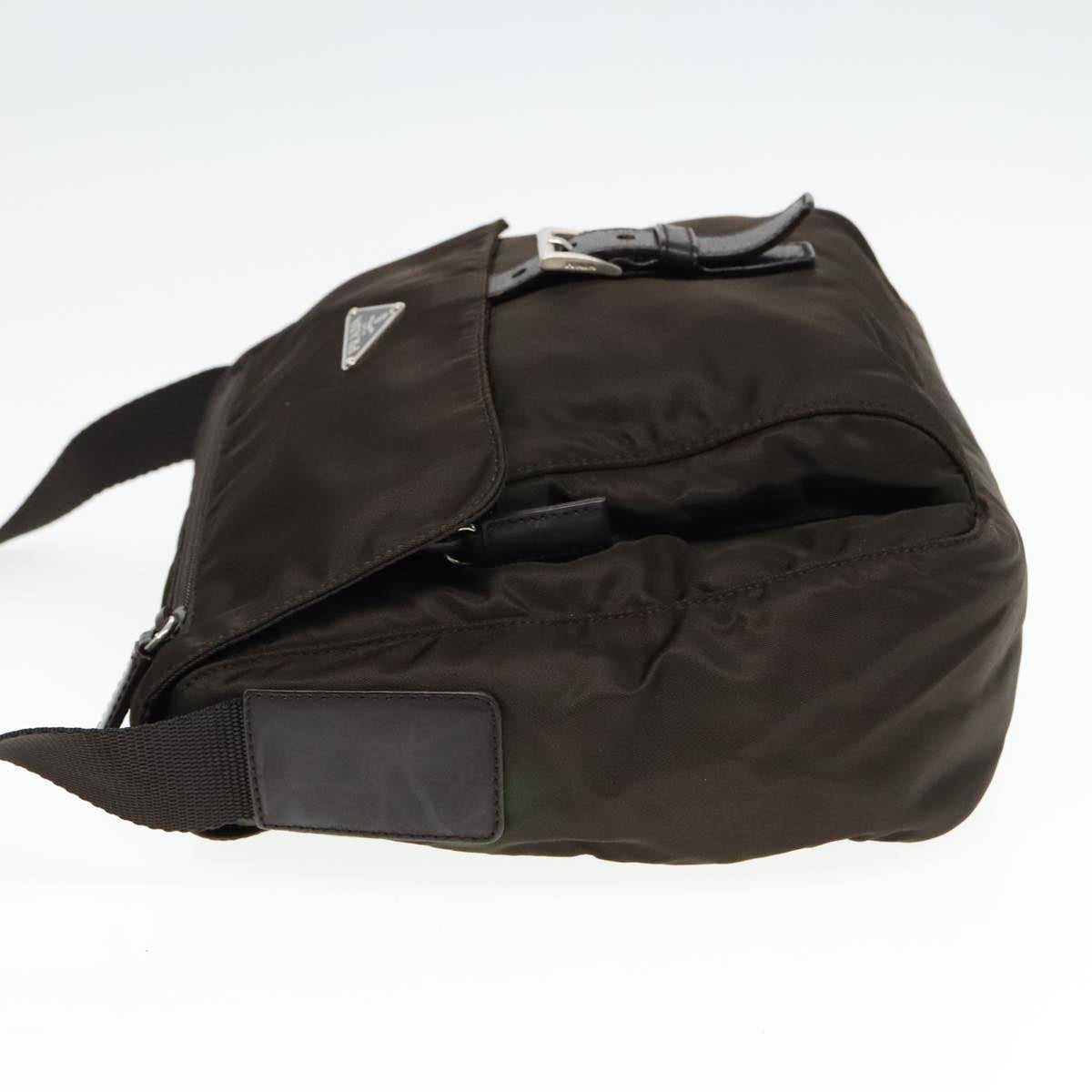 Luxury Prada Shoulder Bag Nylon Khaki Silver  93212