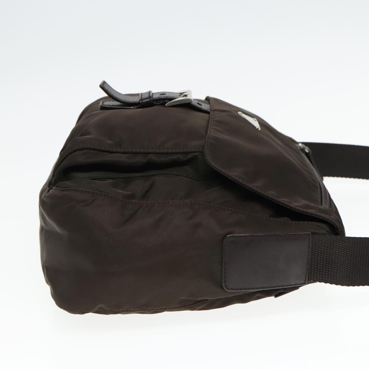 Luxury Prada Shoulder Bag Nylon Khaki Silver  93212