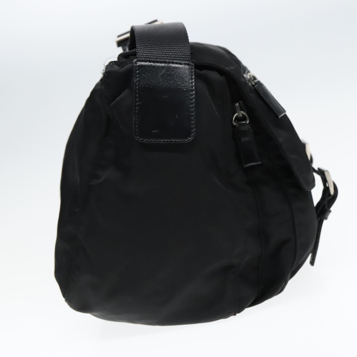 Luxury Prada Shoulder Bag Nylon Black Silver  93215