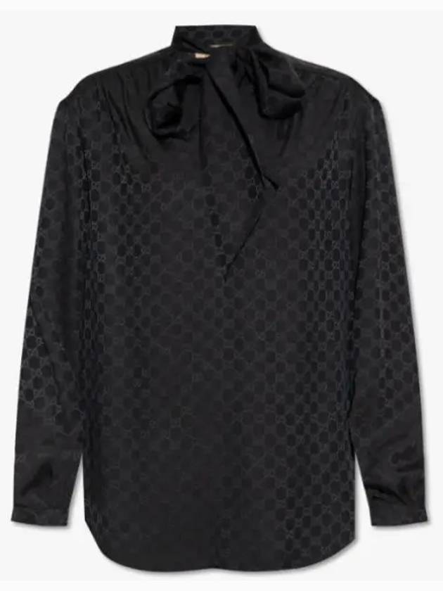 Luxury Gucci Trending 2025 GG Silk Blouse Black