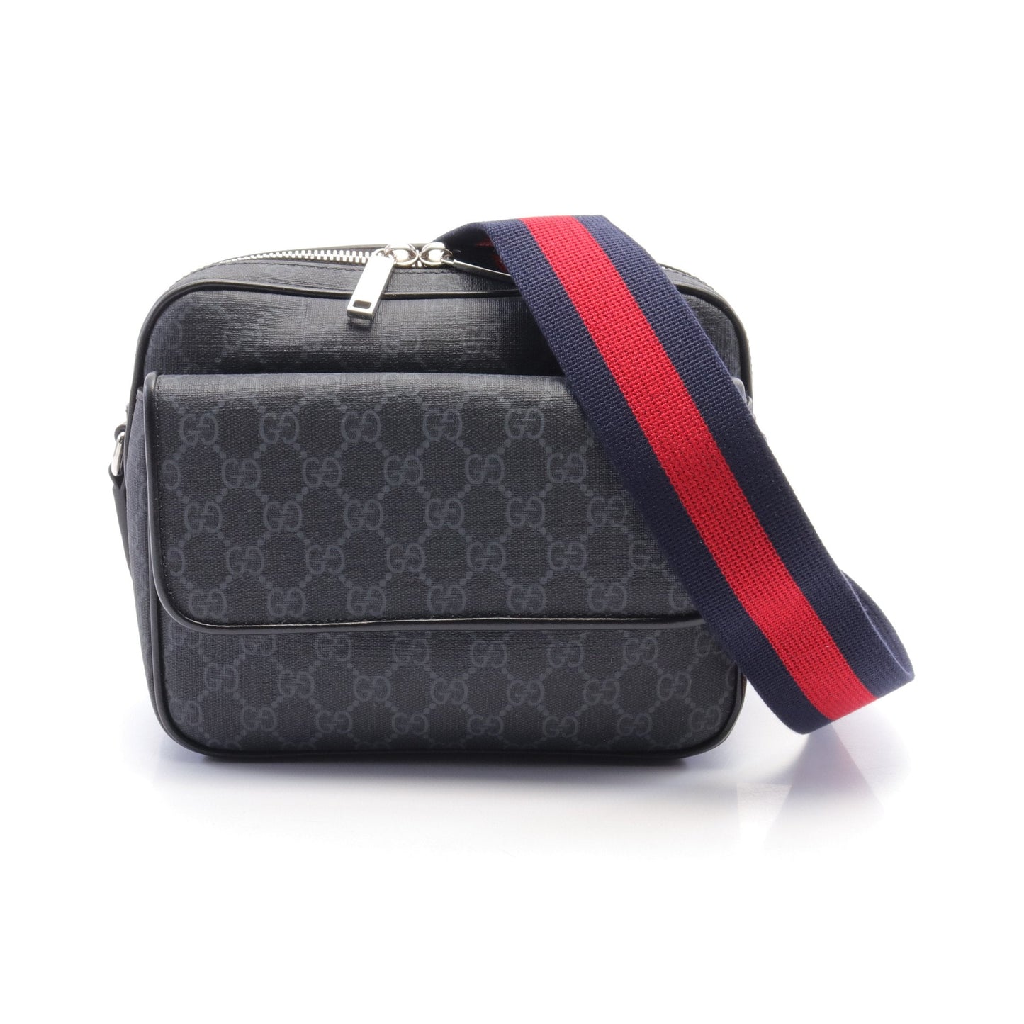 Luxury Gucci Trending 2025 GG Supreme Small Crossbody Shoulder bag PVC Leather Black Gray