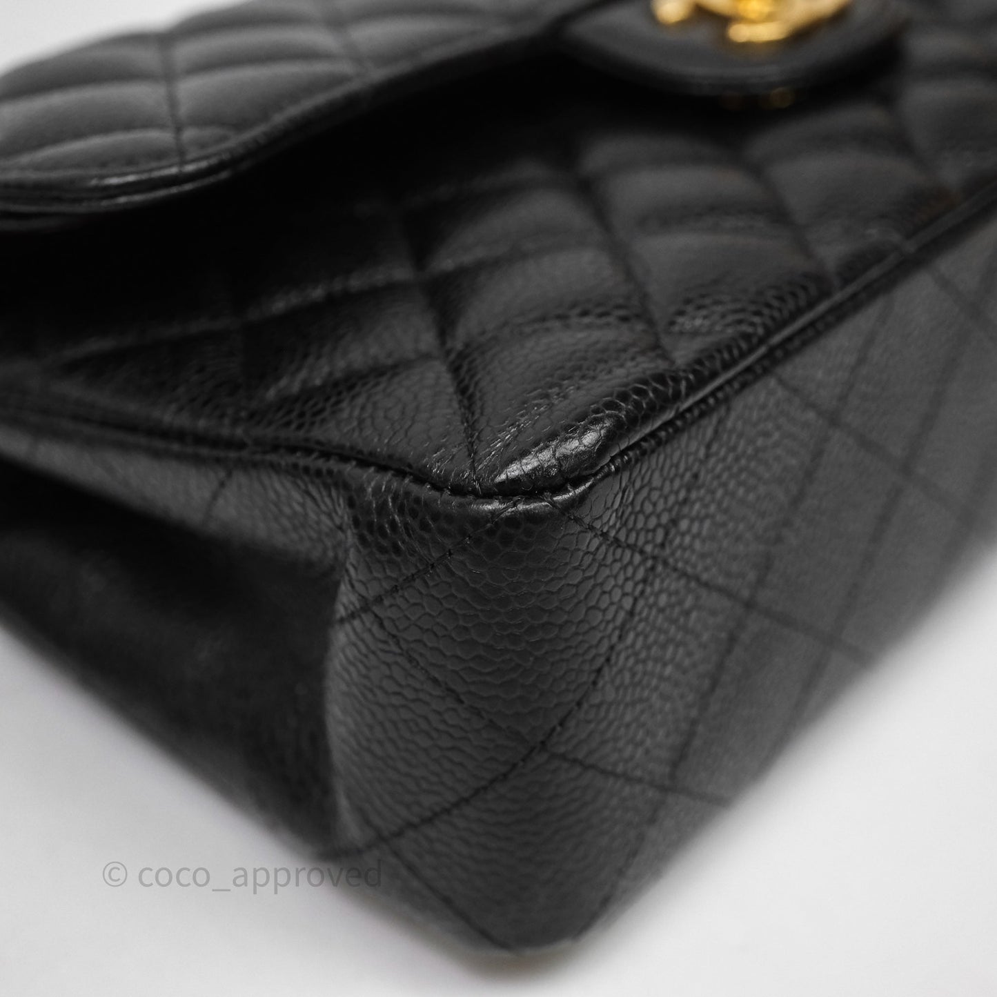Chanel Small Classic Flap Quilted Black Caviar Gold Hardware